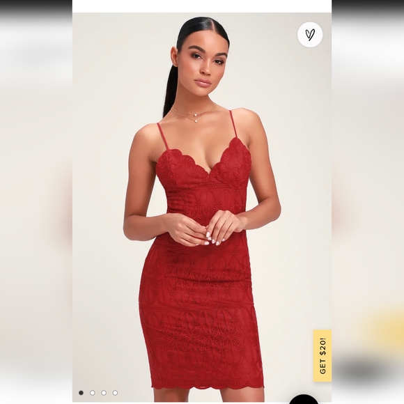 Lulus Dresses & Skirts - Lulu's Malena Wine Red Lace Mini Dress